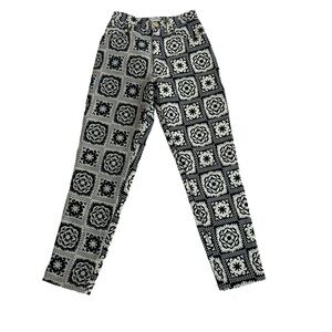 Moschino vintage black cream crochet knit slim fit pants